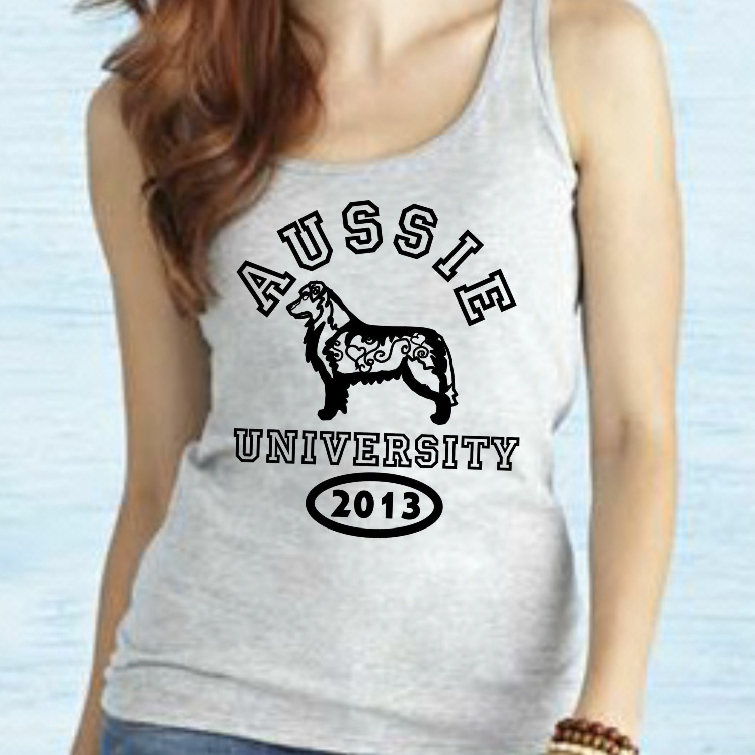 Aussie Australian Shepherd Tank Top Vest Custom Made to Order Etsy