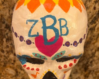 Paper mache Zac Brown Band Day of the Dead mask ZBB Zamily dia de los muertos