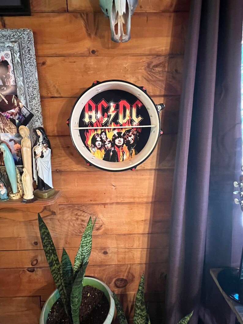 AC/DC Inspired Drum Shelf Custom Made Authentic Drummers - Etsy