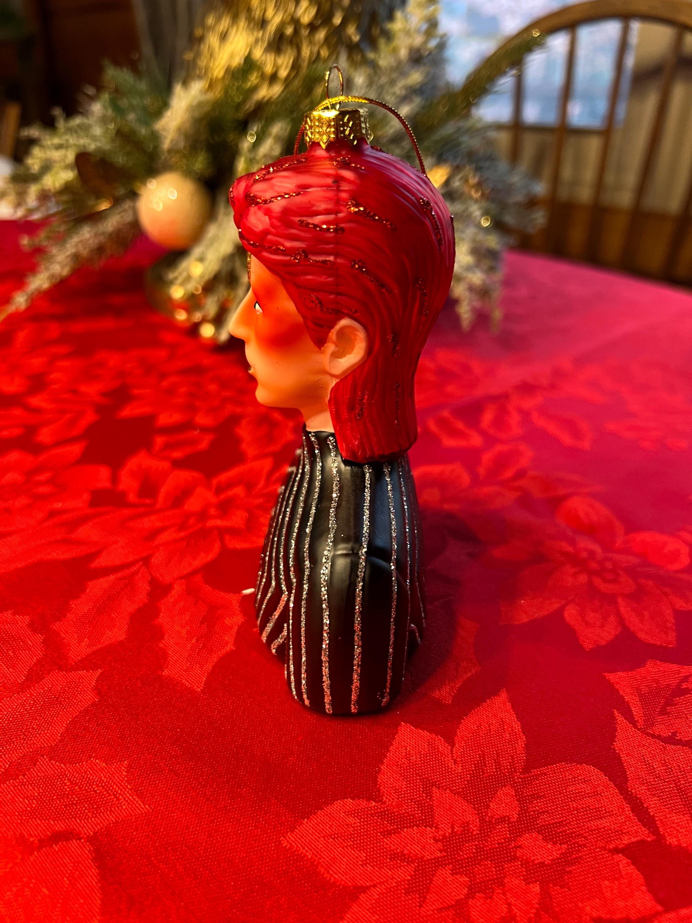 Ziggy Stardust David Bowie Kabuki Bust INSPIRED Glass Ornament