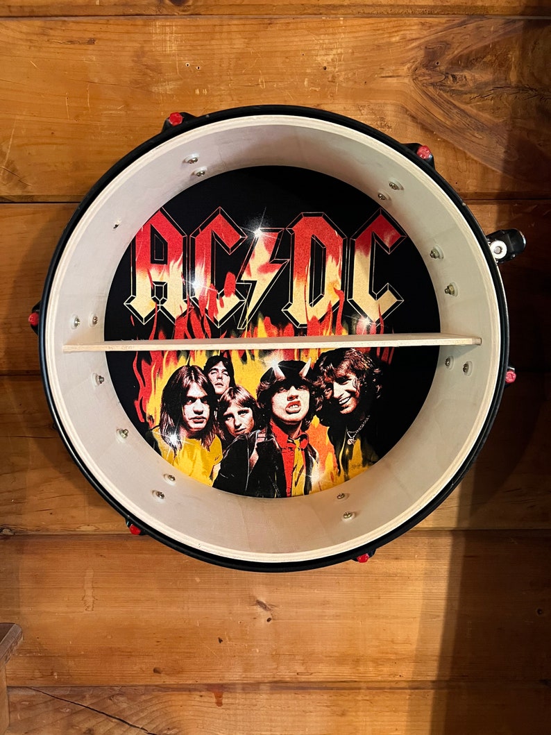 AC/DC Inspired Drum Shelf Custom Made Authentic Drummers - Etsy