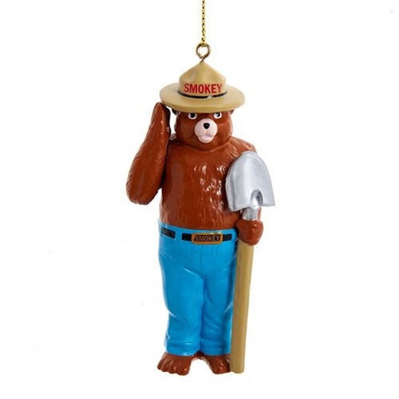 Smokey Bear Blow Mold Ornament Fireman Forest Fire Christmas Holiday Collectible image 1