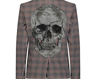 Skull Red Plaid Blazer