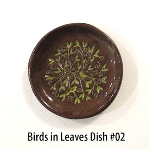 Birds in Leaves Trinket Dish: Handmade Ceramic Dish