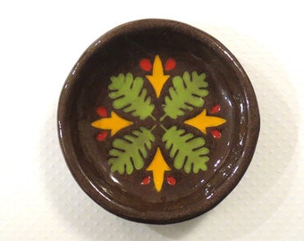 Oak Leaves Trinket Dish: Handmade Ceramic Dish