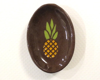 Pineapple Trinket Dish: Handmade Ceramic Dish