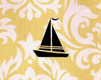 Sailboat Stamp: Wood Mounted Rubber Stamp