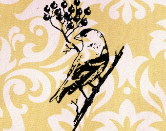 Goldfinch Stamp: Wood Mounted Bird Rubber Stamp