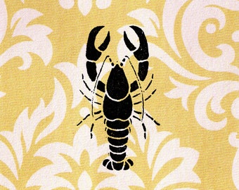 Graphic Lobster Stamp: Wood Mounted Rubber Stamp