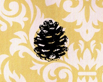 Pine Cone Stamp: Wood Mounted Rubber Stamp