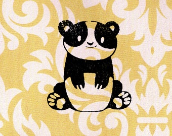 Panda Stamp: Wood Mounted Rubber Stamp