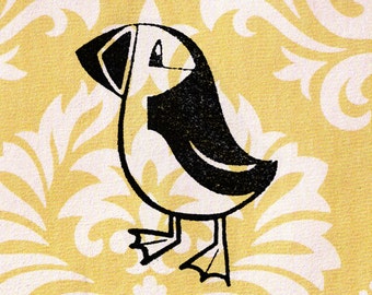 Bird Stamp, Puffin Stamp - Wood Mounted Rubber Stamp