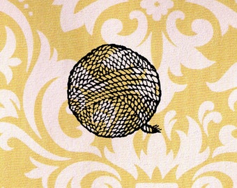 Yarn Ball Stamp: Wood Mounted Rubber Stamp