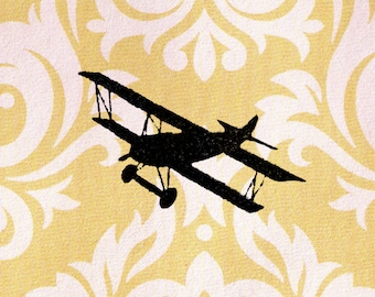 Airplane Stamp: Wood Mounted Rubber Stamp