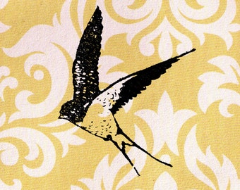 Swallow Bird Stamp: Wood Mounted Bird Rubber Stamp