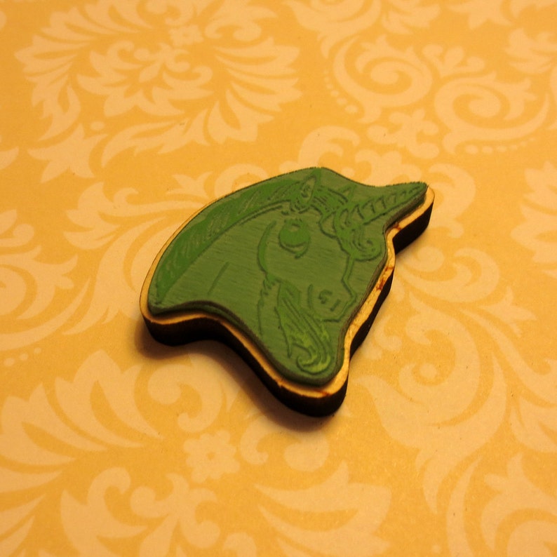 Unicorn Stamp Wood Mounted Rubber Stamp Etsy