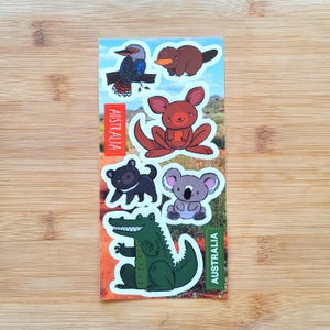 Cute Australian Animals Vinyl Sticker Sheet – Stickers for Water Bottle, Laptop, Planner – Funny Australia Stickers - Made in Canada
