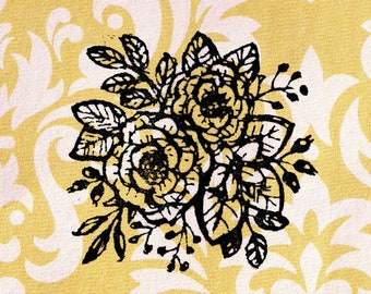 Flower Stamp: Wood Mounted Rubber Stamp