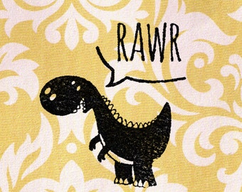 T-Rex Dinosaur Stamp: Wood Mounted Rubber Stamp