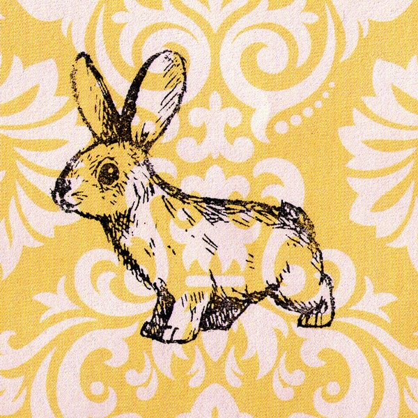 Rabbit Stamp: Wood Mounted Rubber Stamp