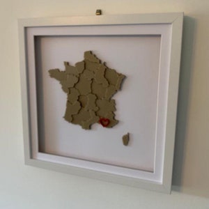 Frankrijk - Ingelijste 3D Liefdeskaart - Unieke & Mooie Verloving, Bruiloft of Verjaardag Cadeau