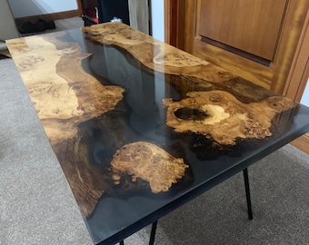 Oak River Table Coffee Table With Hairpin Legs Made to Order Etsy