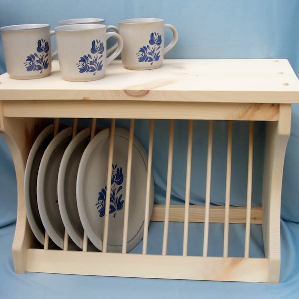 Wooden Plate Rack Etsy