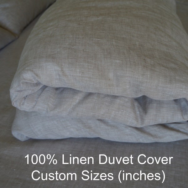 Linen Duvet Cover Custom Size inches 100% Flax Pure Organic Natural Bedding Doona Quilt SALE