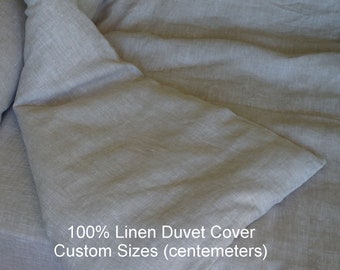 Linen Duvet Cover Custom Sizes in centimeters 100% Flax Natural Organic Bedding Doona Quilt SALE