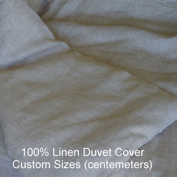 Linen Duvet Cover Custom Sizes in centimeters 100% Flax Natural Organic Bedding Doona Quilt SALE