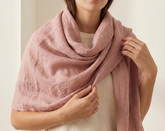Stylish linen scarf, Softened Medium Weight, Gift for Women & Men, unisex all seasons