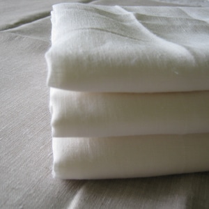 Wide Linen Fabric White Width 87 Inch Medium Weight Flax ECO-friendly by the yard