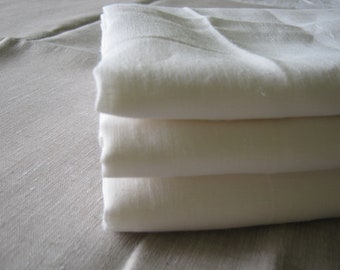 Wide Linen Fabric White Width 87 Inch Medium Weight Flax ECO-friendly by the yard