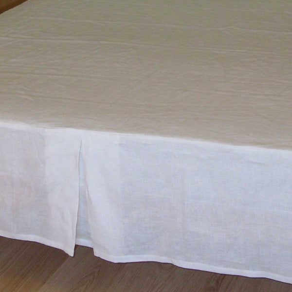 Jupe de lit en lin sur mesure Tailles européennes Jupe de lit à volants pour très grand lit, très grand lit, double, 100 % lin, literie bio naturelle