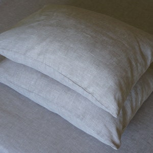 Linen Pillow Case Cover Housewife Pillowcase Standard Queen King Euro  White Oatmeal Body SALE