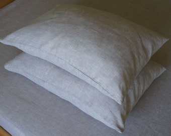 Linen Pillow Case Cover Housewife Pillowcase Standard Queen King Euro  White Oatmeal Body SALE