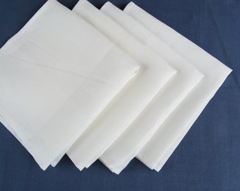 Serviettes en lin blanc, serviettes de table en tissu. Ensemble de serviettes en lin de mariage, serviettes en vrac