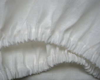 100% Linen Fitted Sheet EU Sizes White Oatmeal Pure Natural Bedding Deep Pocket 140 160 180 200 220 cm SALE
