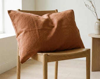 Erweichter Leinen Kissenbezug Stonewashed Kissenbezug Queen King Standard Euro sham Quadratischer Kissenbezug Lendenkörper