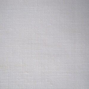 May include: A close-up of a white woven fabric with a subtle texture. The fabric has a smooth, even surface and a slightly off-white color.