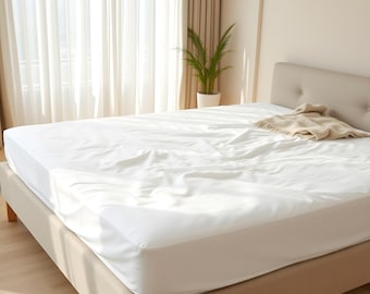Linen Fitted Sheet Queen King Twin XL Full Double California, Deep Pocket Bed Sheet - USA Sizes SALE