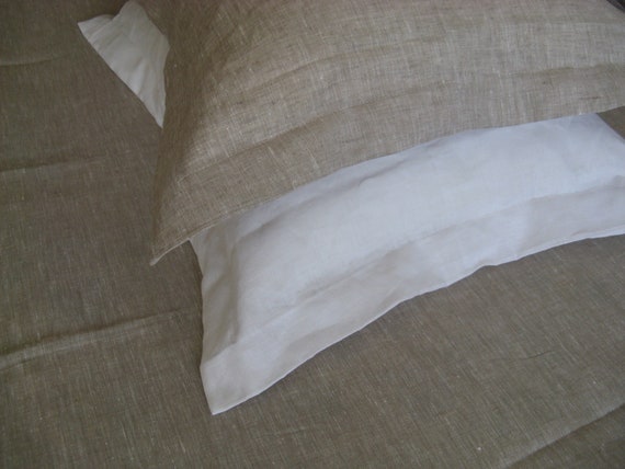 Oxford Style Linen Pillow Cover Case Sham White or Oatmeal Beige Pure 100 Flax Standard Queen King Euro Pillowcase SALE Etsy
