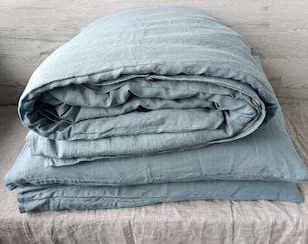 Softened Linen Duvet Cover bedding set. King, queen, Full, Twin duvet cover set + 2 pillowcases. Stone Washed Soft Natural Comforter Cover