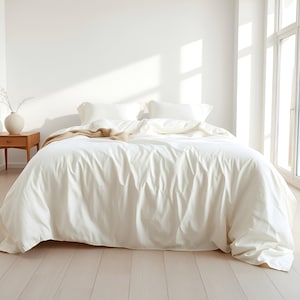 Linen Duvet Cover White Flax Bedding Twin Full Double Queen Super King Kalifornia Single Euro Quilt Doona SALE