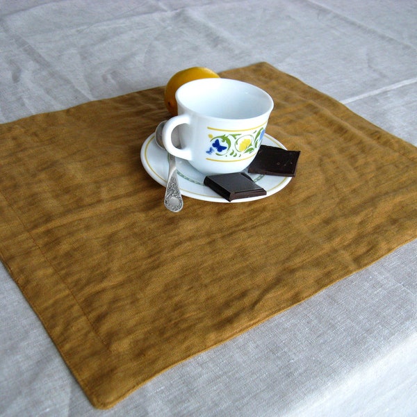 Linnen Dubbellaagse placemats. Natuurlijke stonewashed linnen placemat set van 2,4,6,8,10,12 Gewassen zacht linnen tafelplacemats voor tafeldecor VERKOOP