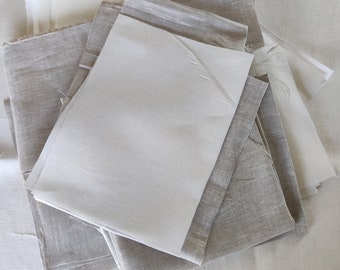 Linen Scraps Bundle, Natural Linen Fabric Remnants For Craft Projects, Zero waste scraps 2 lb / 1 kg Pack