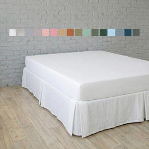 Tailored Linen Bedskirt EU Sizes Dust Ruffle Bed Skirt Euro King Single Double 100% Flax Natural Organic Bedding