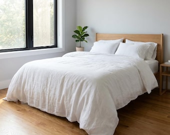 Linen Duvet Cover Set. 2 pillowcases. Twin Queen California King Full Double Natural Organic Bedding