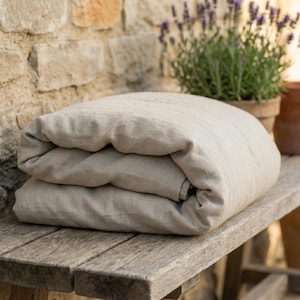 Funda nórdica de lino, tamaño personalizado, 100 % lino orgánico puro, ropa de cama natural, edredón Doona imagen 4