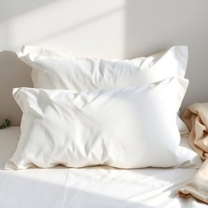 Linen pillow case in White, Queen linen pillowcase, King pillow sham Square pillowcase Lumbar Body pillow